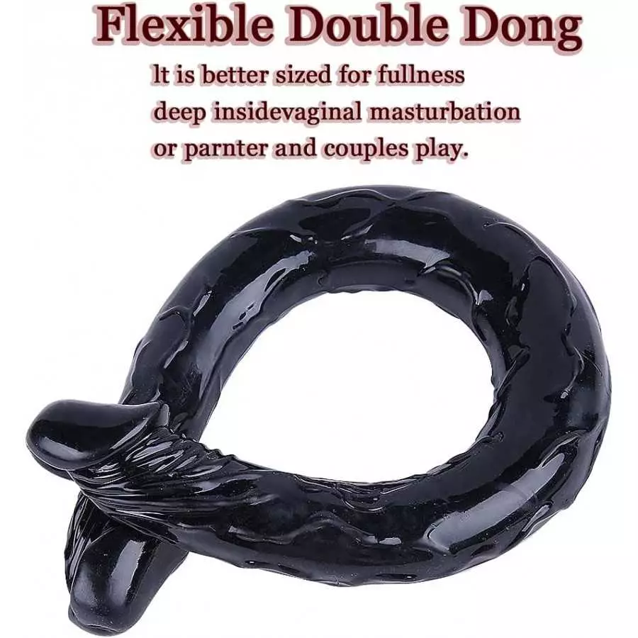 Resnan Double Head Dildo,Crystal Jelly Realistic Anal Long Dildo Penis with Veins and Glans Adult Sex Toys Adult Masturbation St