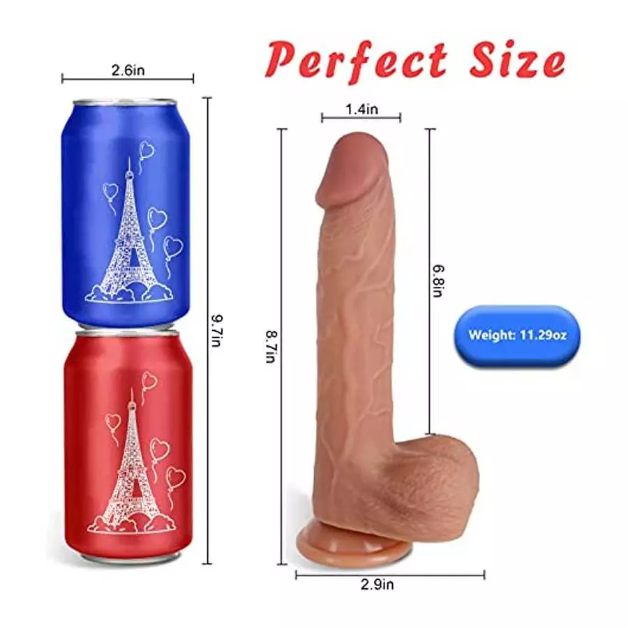 8.7"Silicone Realistic Dildos Sex Toy with Strong Suction Cup for Hands-Free, Flexible Lifelike Sex Toys, Anal Adult Sensory Sex