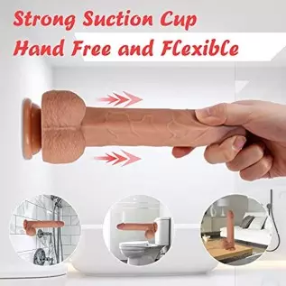 8.7"Silicone Realistic Dildos Sex Toy with Strong Suction Cup for Hands-Free, Flexible Lifelike Sex Toys, Anal Adult Sensory Sex