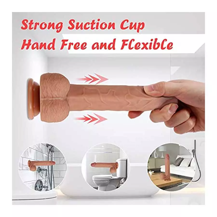 8.7"Silicone Realistic Dildos Sex Toy with Strong Suction Cup for Hands-Free, Flexible Lifelike Sex Toys, Anal Adult Sensory Sex