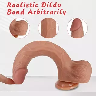 8.7"Silicone Realistic Dildos Sex Toy with Strong Suction Cup for Hands-Free, Flexible Lifelike Sex Toys, Anal Adult Sensory Sex