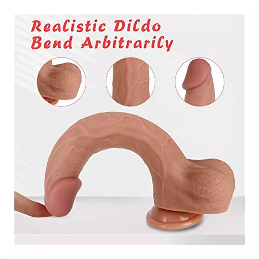 8.7"Silicone Realistic Dildos Sex Toy with Strong Suction Cup for Hands-Free, Flexible Lifelike Sex Toys, Anal Adult Sensory Sex