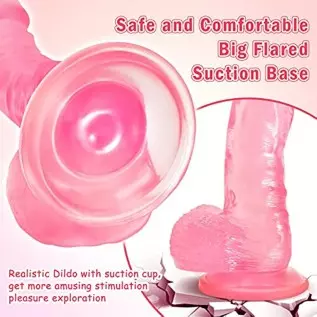 Pink Jelly Realistic Silicone Dildo Adult Sex Toys for Women, 9 Inch Body-Safe Material Lifelike Huge Dildo with Strong Suction