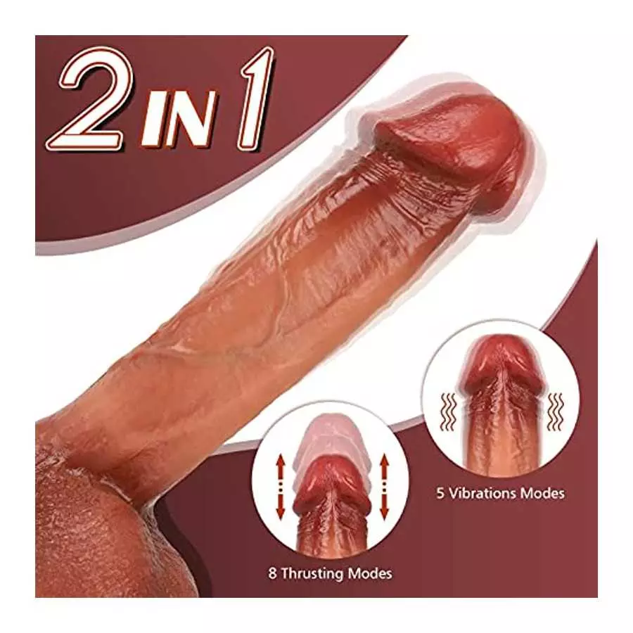 Thrusting Dildo Vibrator 9 Inch Vibrating Dildo with 5 Thrusting Modes, Dildos for Women Anal Dildo Sex Toys