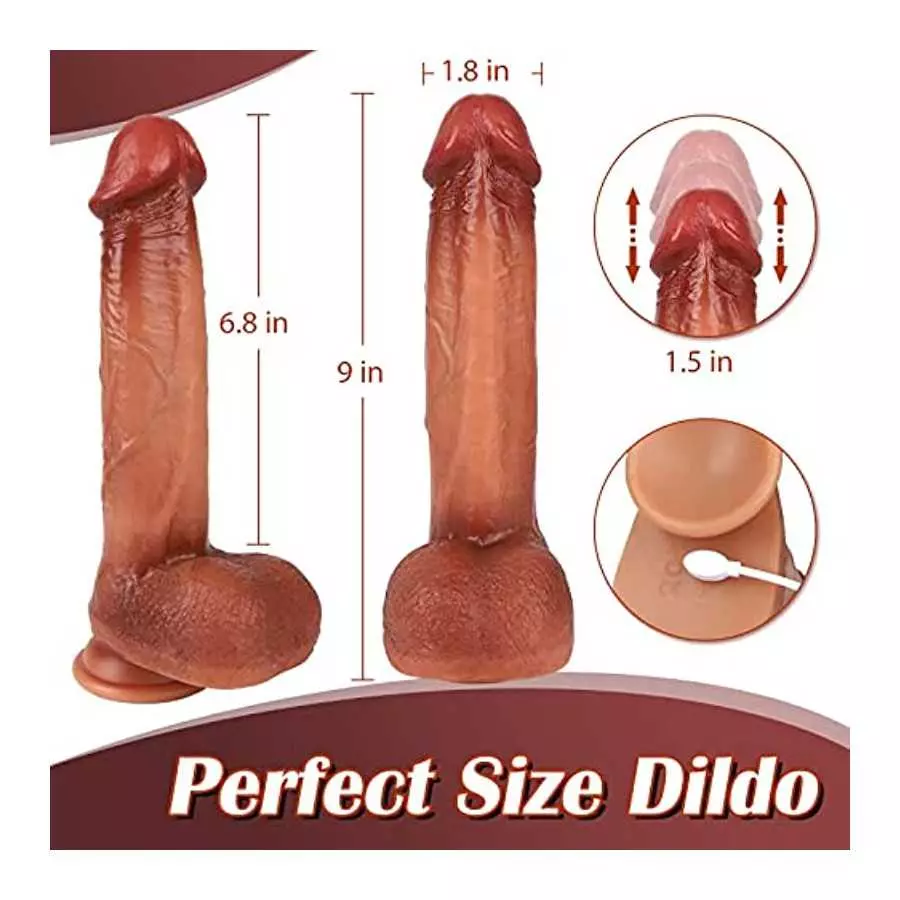 Thrusting Dildo Vibrator 9 Inch Vibrating Dildo with 5 Thrusting Modes, Dildos for Women Anal Dildo Sex Toys