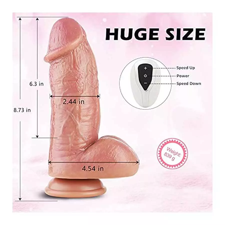 Thick Dildo Huge Dildo Giant Dildos with Remote Control for Machine, Fat Vibrating Soft Fantasy Dildo for Strap On, Lifelike Gir