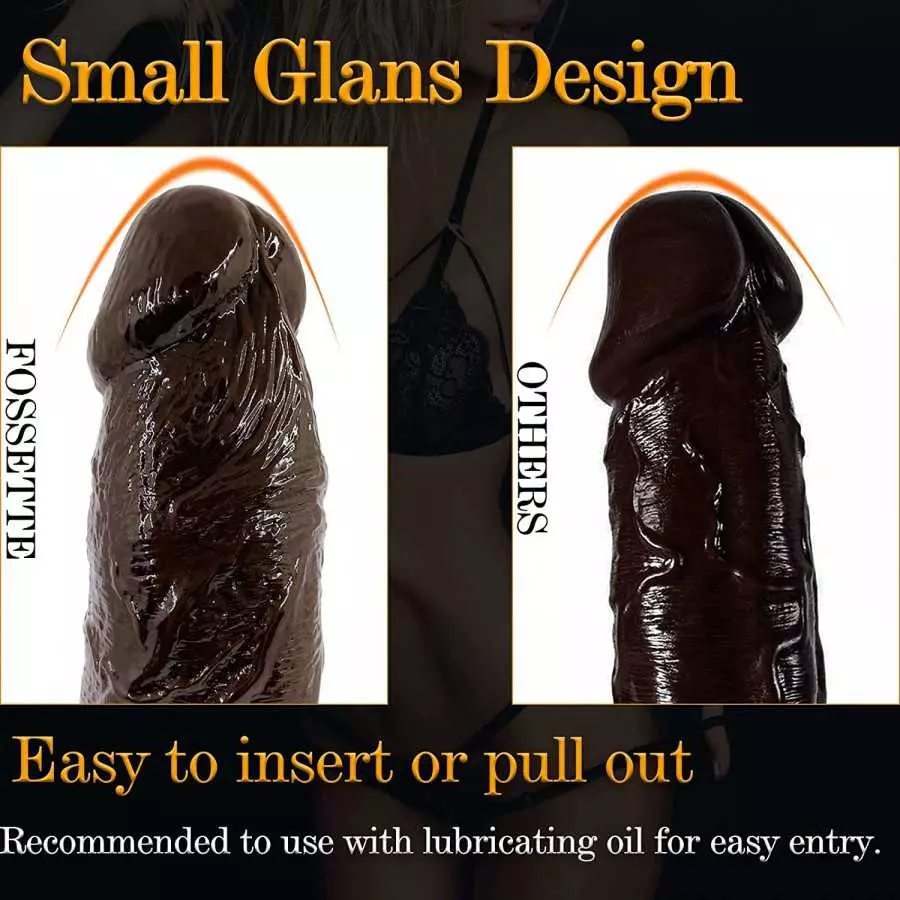 12.8 Inch Realistic Dildos Small Glans Large Testis, Chocolate-Color Suction Cup Thick Big Dildo, Dong with Balls Fake Girthy Se