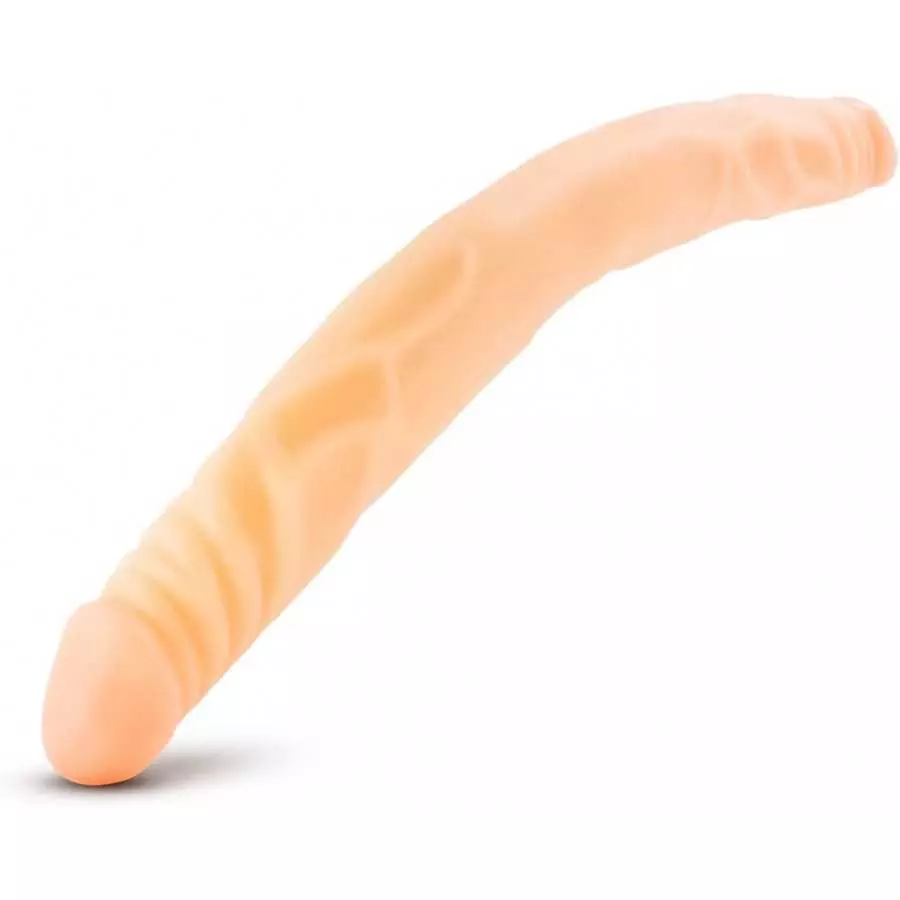 18 inch Double Sided Real Feel Dildo - Double Penetration Sex Toy - Lesbian Sex Toys – Toys for Women - Adult Sex Toy - Beige