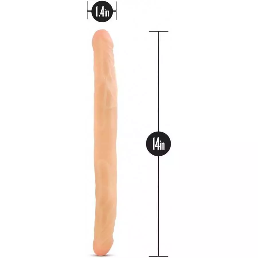 18 inch Double Sided Real Feel Dildo - Double Penetration Sex Toy - Lesbian Sex Toys – Toys for Women - Adult Sex Toy - Beige