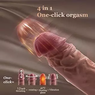 Realistic Thrusting Dildo Vibrator Sex Toy for Women, G-spot Vibrating Dildo with 360° Rotation&Heating,Big Telescopic Dildos wi Realistic Thrusting Dildo Vibrator Sex Toy for Women, G-spot Vibrating Dildo with 360° Rotation&Heating,Big Telescopic Dildos wi