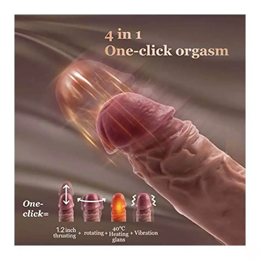 Realistic Thrusting Dildo Vibrator Sex Toy for Women, G-spot Vibrating Dildo with 360° Rotation&Heating,Big Telescopic Dildos wi