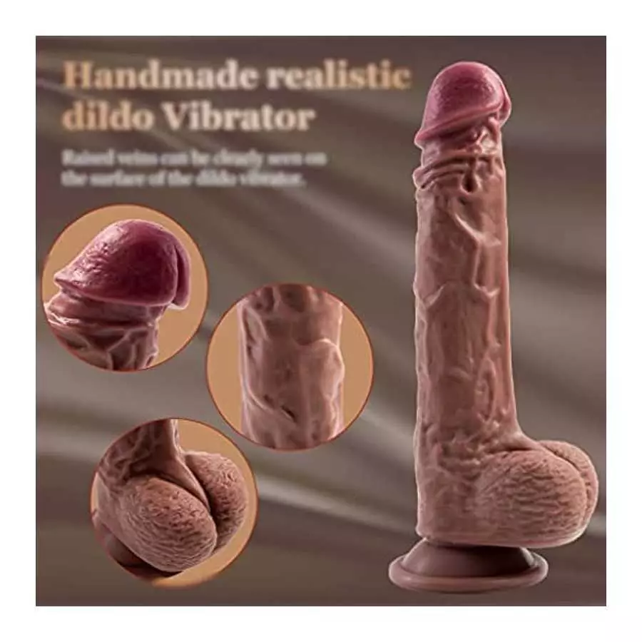 Realistic Thrusting Dildo Vibrator Sex Toy for Women, G-spot Vibrating Dildo with 360° Rotation&Heating,Big Telescopic Dildos wi