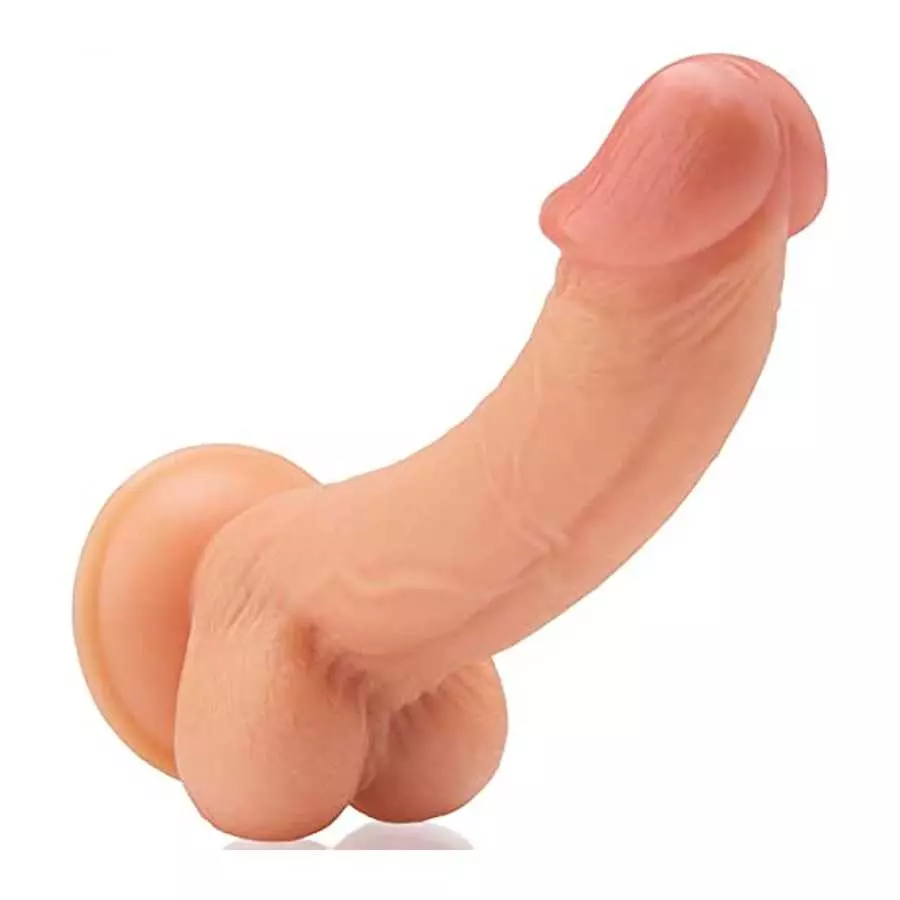 8.3 inches Realistic Dildo with Strong Suction Cup, Lifelike Penis with Curved Shape for Anal Play G-spot Stimulation, Soft Mate 8.3 inches Realistic Dildo with Strong Suction Cup, Lifelike Penis with Curved Shape for Anal Play G-spot Stimulation, Soft Mate