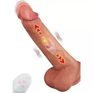 8.8” Thrusting Dildo Vibrator with 6 Thrust Modes and 10 Vibration Modes, Realistic Vibrating Silicone Dildos with Remote Contro