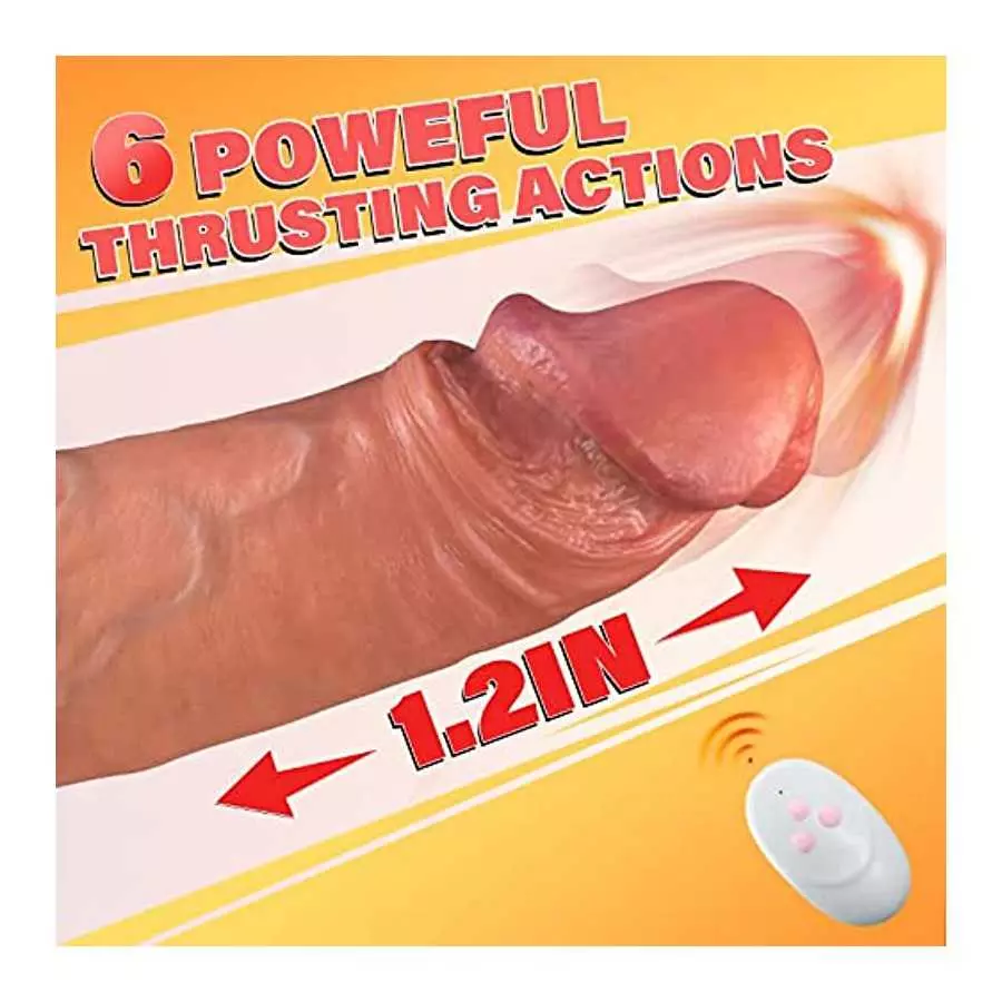 8.8” Thrusting Dildo Vibrator with 6 Thrust Modes and 10 Vibration Modes, Realistic Vibrating Silicone Dildos with Remote Contro