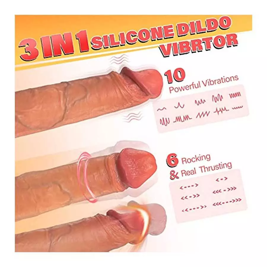 8.8” Thrusting Dildo Vibrator with 6 Thrust Modes and 10 Vibration Modes, Realistic Vibrating Silicone Dildos with Remote Contro