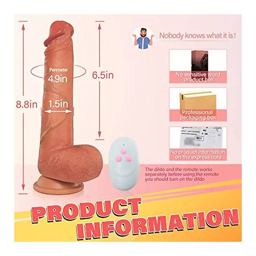 8.8” Thrusting Dildo Vibrator with 6 Thrust Modes and 10 Vibration Modes, Realistic Vibrating Silicone Dildos with Remote Contro