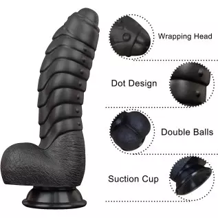 Realistic Dildo, LZYAA Liquid Silicone Material No Any Smell Adult Sex Toys Penis, Strong Suction Cup for Hand-Free 2 Balls G-Sp