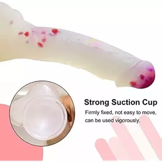 Dildo 9" Realistic Huge Dildo with Suction Cups Adult Sex Toy Penis with Curved Dick and Balls for G-Spot Vagina and Anal Sex To Dildo 9" Realistic Huge Dildo with Suction Cups Adult Sex Toy Penis with Curved Dick and Balls for G-Spot Vagina and Anal Sex To