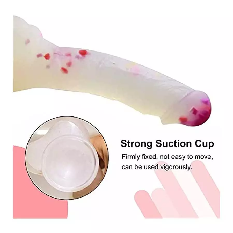 Dildo 9" Realistic Huge Dildo with Suction Cups Adult Sex Toy Penis with Curved Dick and Balls for G-Spot Vagina and Anal Sex To