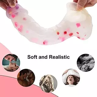Dildo 9" Realistic Huge Dildo with Suction Cups Adult Sex Toy Penis with Curved Dick and Balls for G-Spot Vagina and Anal Sex To Dildo 9" Realistic Huge Dildo with Suction Cups Adult Sex Toy Penis with Curved Dick and Balls for G-Spot Vagina and Anal Sex To
