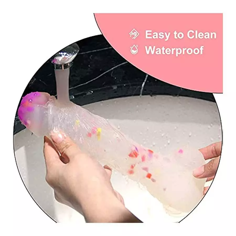 Dildo 9" Realistic Huge Dildo with Suction Cups Adult Sex Toy Penis with Curved Dick and Balls for G-Spot Vagina and Anal Sex To