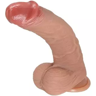 9 Inch Realistic Dildo, Thick Silicone Dildos with Strong Suction Cup for Hands-Free and Anal Play， Realistic Huge Penis for G-S