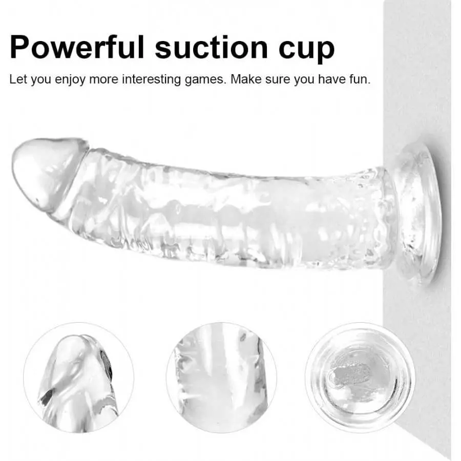 10 Inch Big Clear Realistic Dildo for Sex Women's, Body-Safe Material Lifelike Large Penis with Strong Suction Cup for Hands-Fre