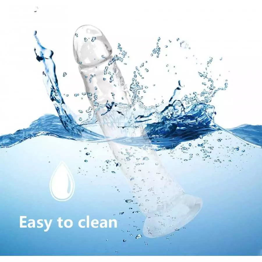 10 Inch Big Clear Realistic Dildo for Sex Women's, Body-Safe Material Lifelike Large Penis with Strong Suction Cup for Hands-Fre