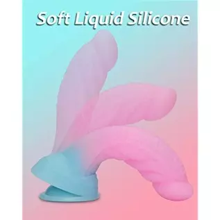 Realistic Luminous Dildo for Woman - 8.6'' Sex Toy with Strong Suction Cup for Hand-Free Play, Big Dildo for Masturbation, Silic