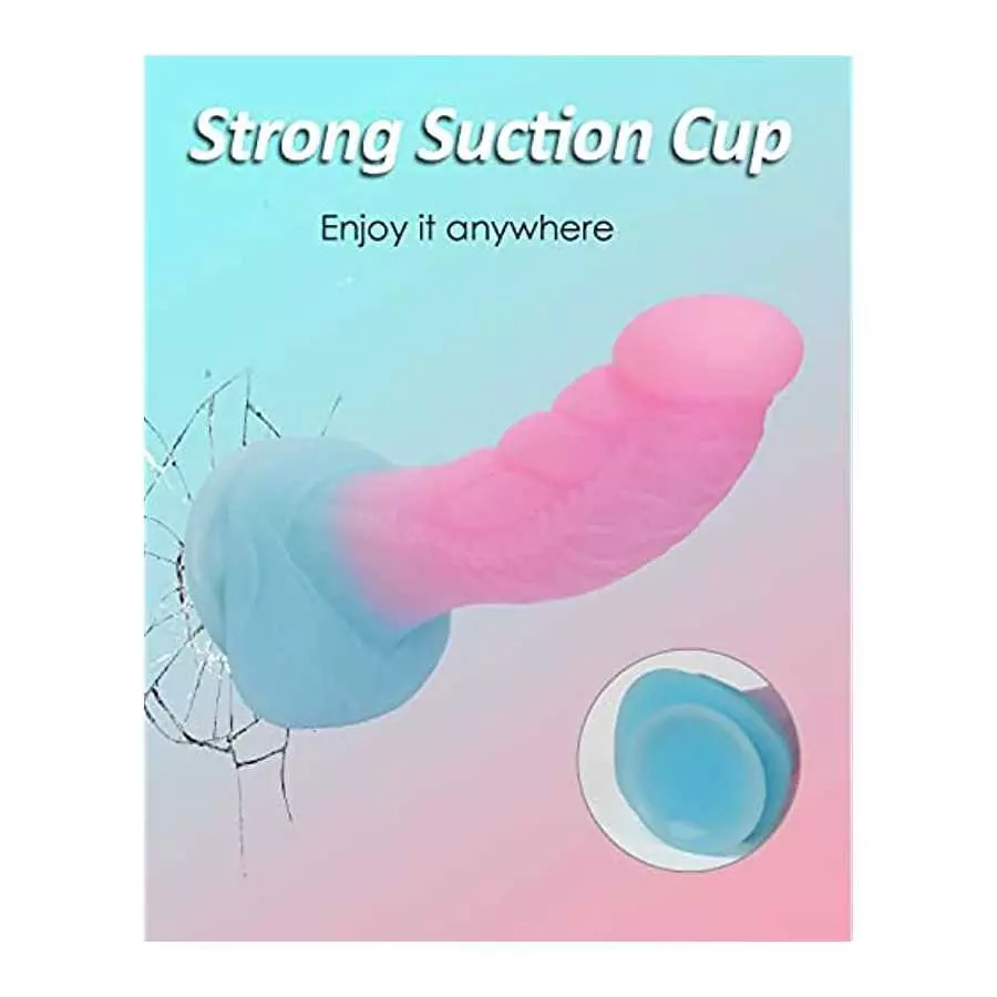 Realistic Luminous Dildo for Woman - 8.6'' Sex Toy with Strong Suction Cup for Hand-Free Play, Big Dildo for Masturbation, Silic