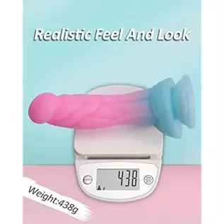 Realistic Luminous Dildo for Woman - 8.6'' Sex Toy with Strong Suction Cup for Hand-Free Play, Big Dildo for Masturbation, Silic