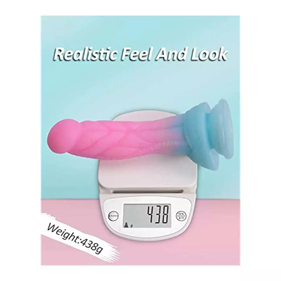 Realistic Luminous Dildo for Woman - 8.6'' Sex Toy with Strong Suction Cup for Hand-Free Play, Big Dildo for Masturbation, Silic
