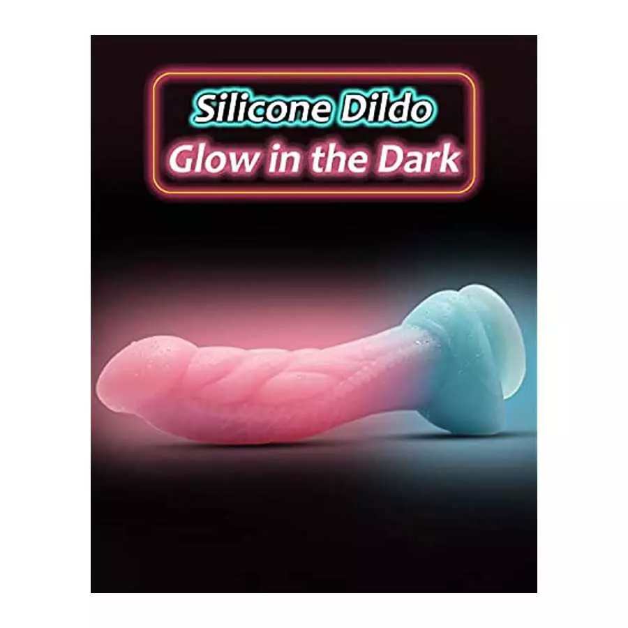 Realistic Luminous Dildo for Woman - 8.6'' Sex Toy with Strong Suction Cup for Hand-Free Play, Big Dildo for Masturbation, Silic