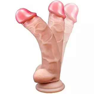 7.3in Realistic Dildo for Beginners, Textured Silicone G-spot Dildo Anal Cock Deep Throat Training with Suction Cup for Hands-Fr