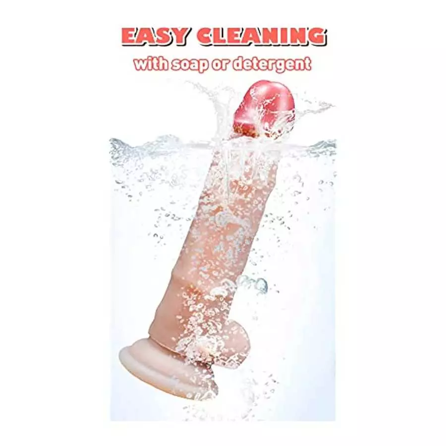 7.3in Realistic Dildo for Beginners, Textured Silicone G-spot Dildo Anal Cock Deep Throat Training with Suction Cup for Hands-Fr