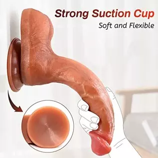 10 Inch Realistic Silicone Dildo with Strong Suction Cup Hands-Free Play Huge Realistic Penis Anal Toy Body-Safe Soft Dildos Lif