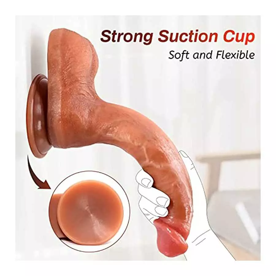 10 Inch Realistic Silicone Dildo with Strong Suction Cup Hands-Free Play Huge Realistic Penis Anal Toy Body-Safe Soft Dildos Lif