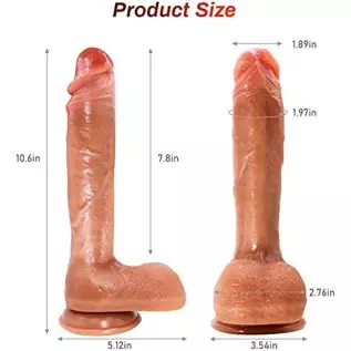 10 Inch Realistic Silicone Dildo with Strong Suction Cup Hands-Free Play Huge Realistic Penis Anal Toy Body-Safe Soft Dildos Lif