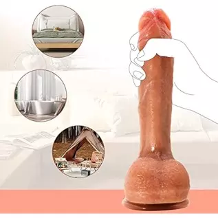 10 Inch Realistic Silicone Dildo with Strong Suction Cup Hands-Free Play Huge Realistic Penis Anal Toy Body-Safe Soft Dildos Lif