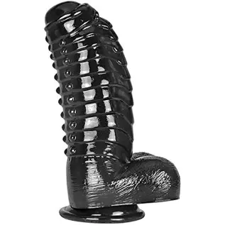 Taoheo Realistic Dildo Anal Dildo with Suction Cup 11.8''X3.94'' Black