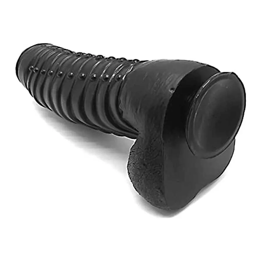Taoheo Realistic Dildo Anal Dildo with Suction Cup 11.8''X3.94'' Black