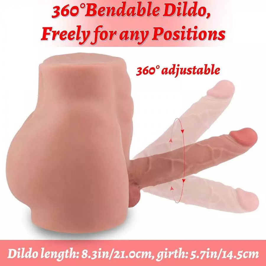 Torso Male Sex Doll with Flexible Dildo Realistic Sex Huge Cock, Men Sex Dolls for Women Tight Anal Hole 8.3 in Cock for Female