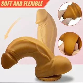 Realistic G-Spot Dildo，7.5" High/2.1'' Diameter Huge Thick Monster Silicone Realistic Dildo with Suction Cup,Soft Lifelike Thick