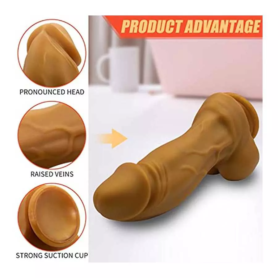 Realistic G-Spot Dildo，7.5" High/2.1'' Diameter Huge Thick Monster Silicone Realistic Dildo with Suction Cup,Soft Lifelike Thick