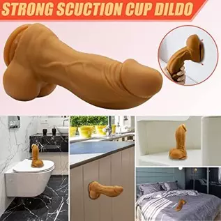 Realistic G-Spot Dildo，7.5" High/2.1'' Diameter Huge Thick Monster Silicone Realistic Dildo with Suction Cup,Soft Lifelike Thick