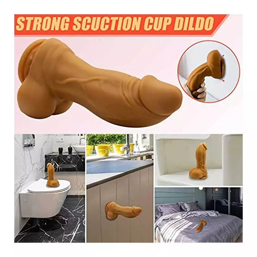 Realistic G-Spot Dildo，7.5" High/2.1'' Diameter Huge Thick Monster Silicone Realistic Dildo with Suction Cup,Soft Lifelike Thick