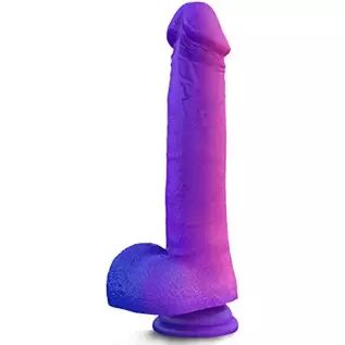 Realistic G Spot Dildos, 9 Inches Color-Changeable by Temperature Dildo, Liquid Silicone Huge Dildos with Strong Suction Cup for