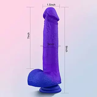 Realistic G Spot Dildos, 9 Inches Color-Changeable by Temperature Dildo, Liquid Silicone Huge Dildos with Strong Suction Cup for