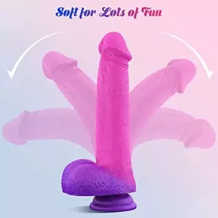 Realistic G Spot Dildos, 9 Inches Color-Changeable by Temperature Dildo, Liquid Silicone Huge Dildos with Strong Suction Cup for